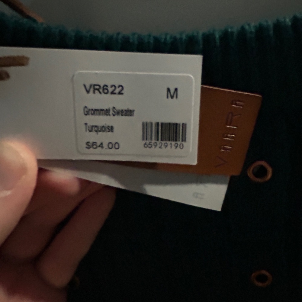 Vaara Turquoise Sweater Size Medium NWT - Picture 3 of 4